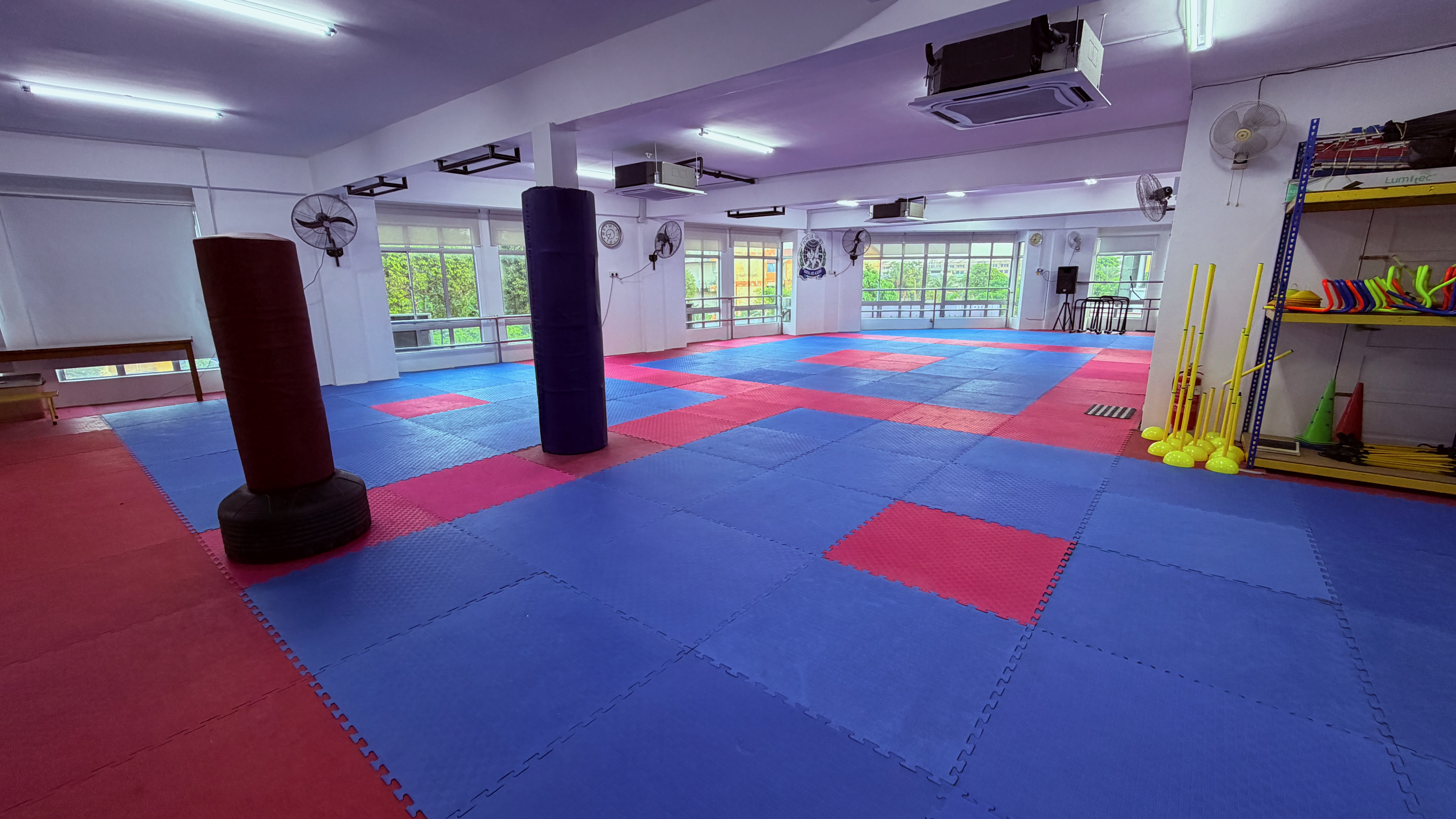 Training mats and equipment at Power Sport Taekwondo Centre