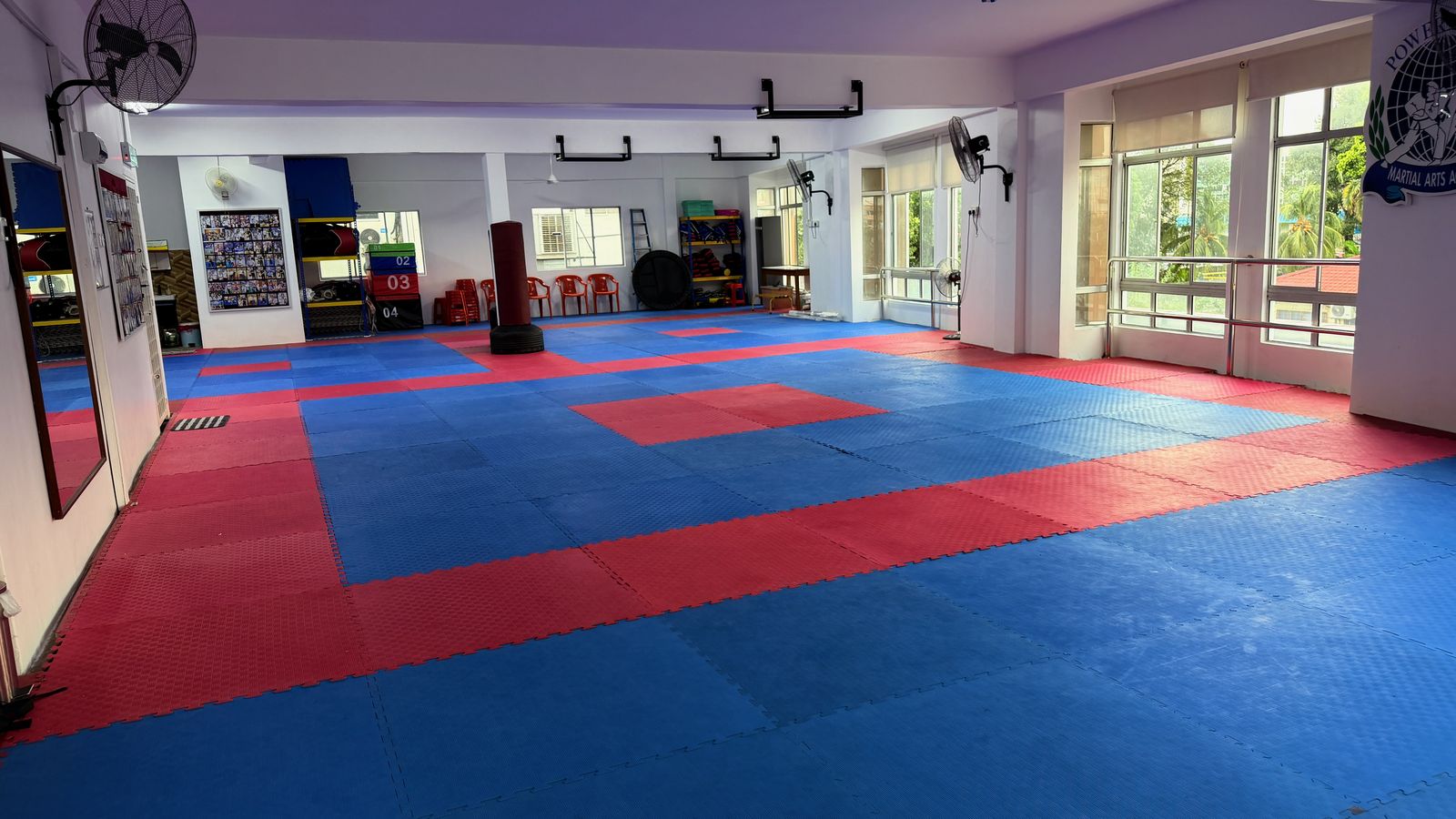 The training floor at Power Sport Taekwondo Centre
