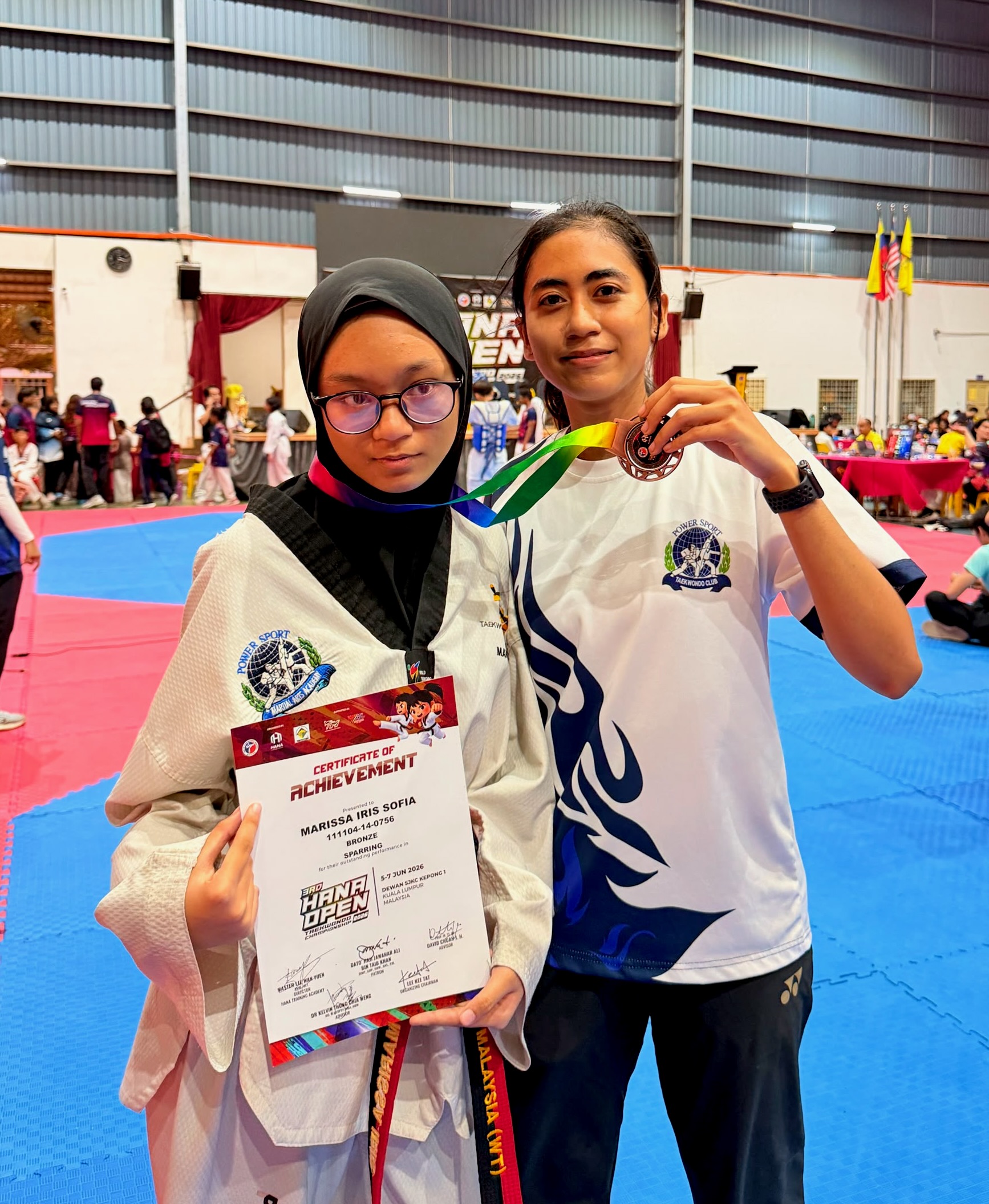 Power Sport students with a bronze medal certificate