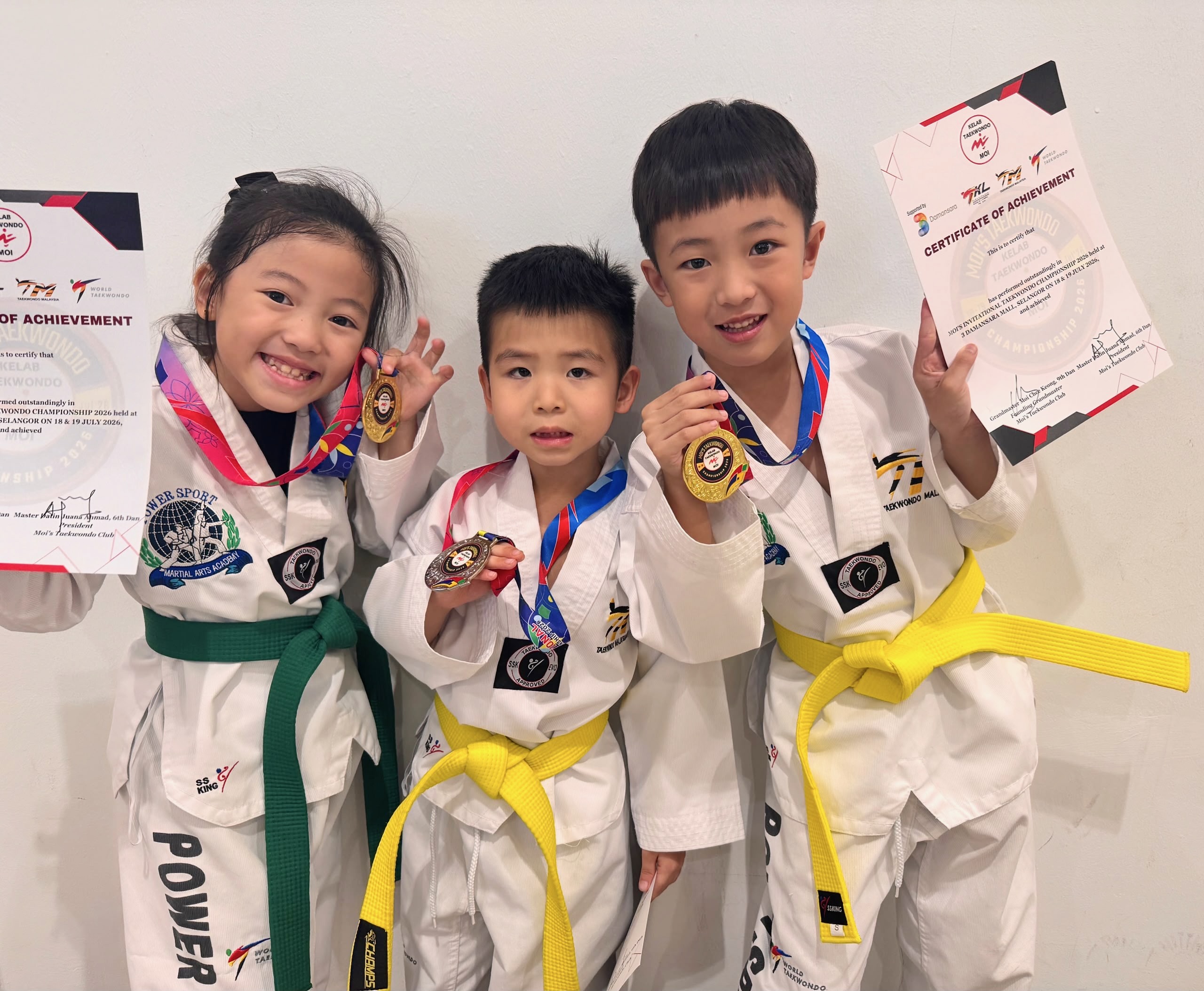 Power Sport students with medals and certificates
